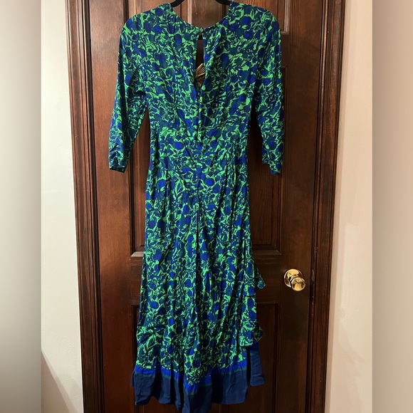 Maeve Anthropologie Floral Print Ruched Faux Wrap Dress Size 2 - Picture 11 of 14